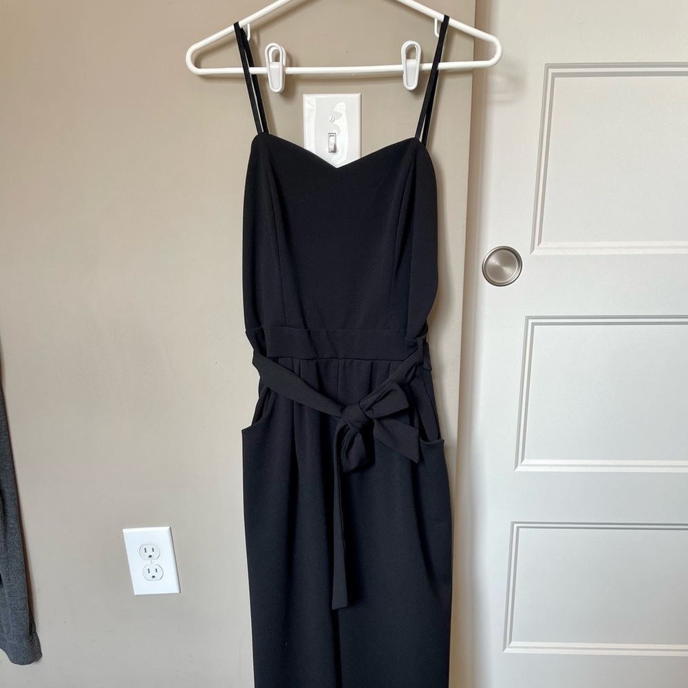 black cocktail pantsuit